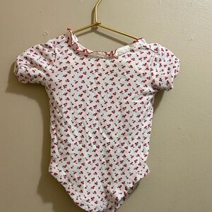 Janie and Jack White and Red Floral Bodysuit